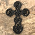 56398- CAST IRON FLEUR DE LI WALL CROSS